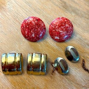 Vintage 80s earrings, set of 3